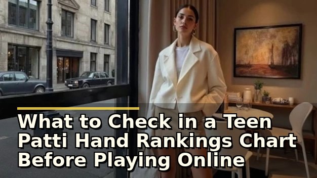 What to Check in a Teen Patti Hand Rankings Chart Before Playing Online